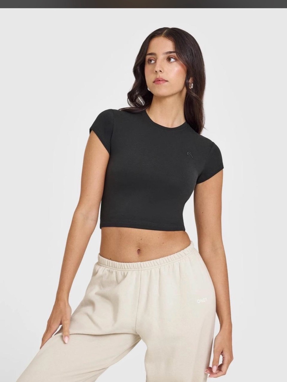 Oner Active Black Fitted Crop Top
